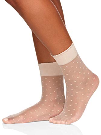 Berkshire Women's Size Plus Dot Anklet Sock with Scalloped Top