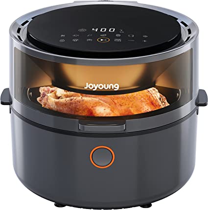 JOYOUNG Air Fryer 10 in 1 Digital Air Fryer Oven 5.8 QT with Free Recipes, Air Fryer Toaster Oven Oilless Cooker with 120° Visible Window, One Touch Screen, Nonstick Basket, Grey