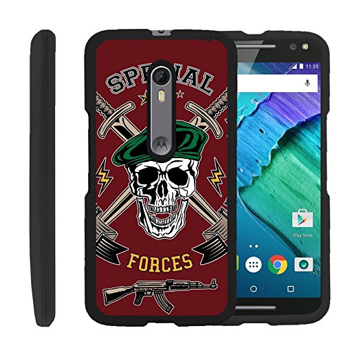 TurtleArmor | Motorola Moto X Style Case | Moto X Pure Edition Case [Slim Duo] Ultra Slim Hard Matte Coat Protector 2 Piece Snap On Cover on Black War and Military Design - Special Forces