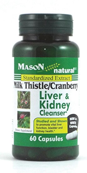 Mason Natural Milk Thistle and Cranberry Capsules, Liver and Kidney Cleanser - 60 Ea