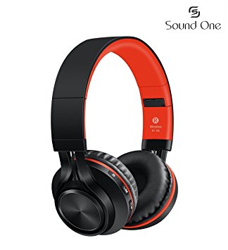 Sound One BT-06 Bluetooth Headphones (Black/Red)