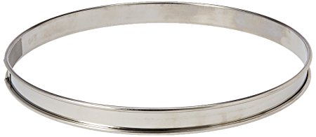 Matfer Bourgeat 371615 Plain Stainless Steel Tart Ring, 9.5" Diameter