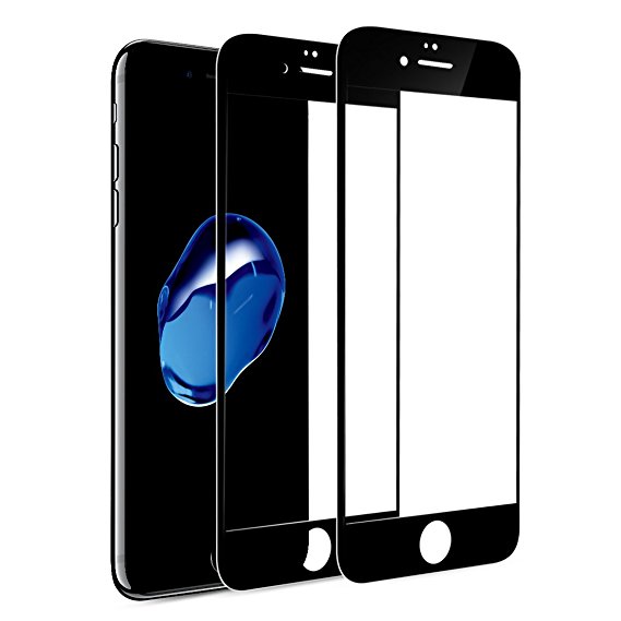 iPhone 6 iPhone 6S Screen Protector, [2 Pack] Rheshine 0.2mm Tempered Glass Screen Protector Film for iPhone 6 iPhone 6s 3D Full Coverage 9H Hardness Anti-Shatter Anti-Fingerprint Bubble Free (iPhone6/6s, Black)