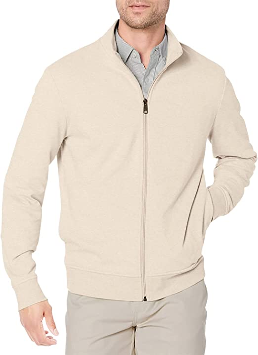 Amazon Essentials Mens Lightweight French Terry Full-Zip Mockneck Sweatshirt