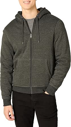 Amazon Essentials mens Sherpa Lined Full-zip Hooded Fleece Sweatshirt