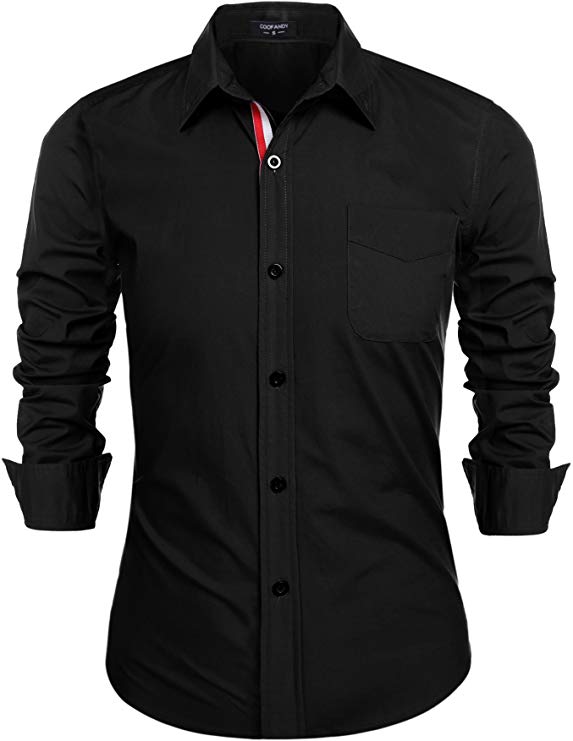 COOFANDY Mens Business Dress Shirt Slim Fit Long Sleeve Button Down Shirt