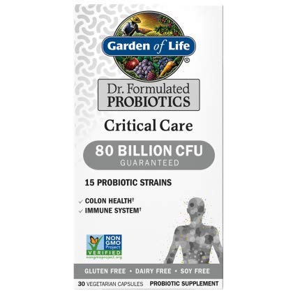 Garden of Life Dr. Formulated Probiotics Critical Care 80 Billion 30 Capsules CFU 15 Strains Colon Health and Immune System