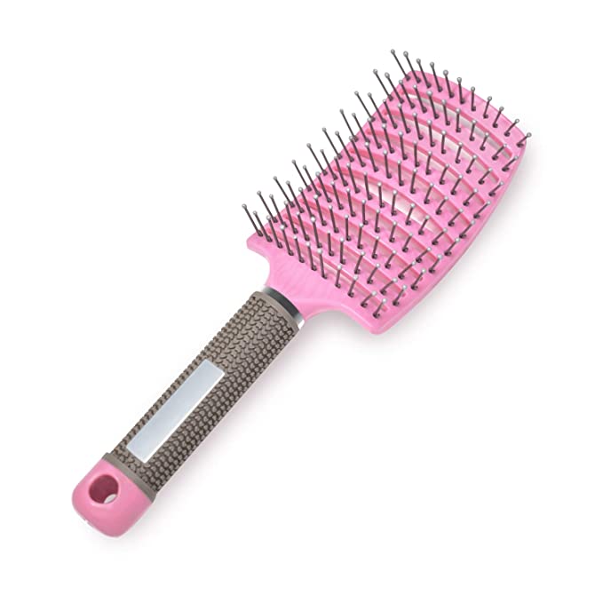 Vent Brush,Flex Vented Detangling Styling Hair Brush for Long Thick Curly Hair, Massage Brush for Women, Pink