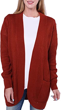 ONEDERZ Womens Long Cable Sleeve Open Front Chunky Knit Cute Comfy Cardigan Sweater Fashion Plus Size Tops with Pockets…