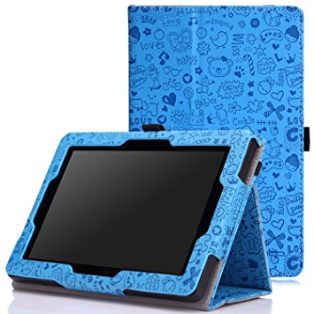 MoKo Case for Fire HD 7 2014 - Slim Folding Cover with Auto Wake / Sleep for Amazon Kindle Fire HD 7 Inch 4th Generation Tablet (Not Fits HD 7 2015), Cutie Charm BLUE