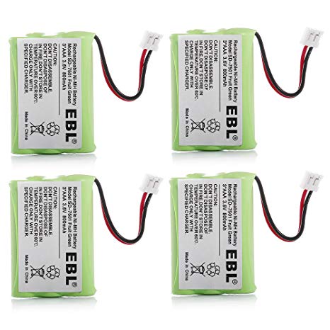 EBL Pack of 4 Motorola SD-7501 Rechargeable Cordless Phone Battery 3.6V NiMH for Motorola MD-4260 MD-7101 MD-7151 MD-7161 MD-7250 MD-7251 MD-7260 MD-7261