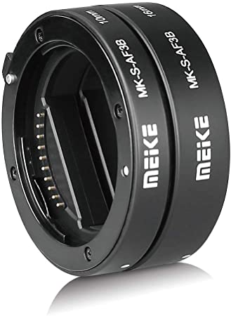MEIKE MK-S-AF3B Plastic Auto Focus Macro Extension Tube Adapter Ring 10mm 16mm for Sony E-Mount FE-Mount Mirrorless Camera A7 A7M2 NEX3 MEX5 NEX6 NEX7 A5000 A6000 A6300 A6500 A9 etc (S-AF-3B)