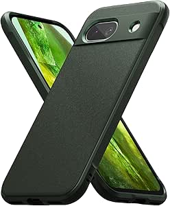 Ringke Onyx [Feels Good in The Hand] Compatible with Google Pixel 8a Case, Great Grip Non-Slip Sleek Anti-Fingerprint Rugged Phone Cover - Dark Green