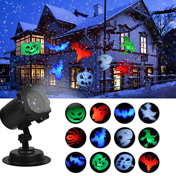 Halloween Decoration Light, Projector Lights Show with Red Dot, Led Landscape Super Bright Spotlight, Waterproof Automatic Rotating Outdoor and Indoor Decoration Holiday Lights