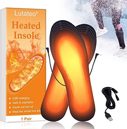 Heated Insole, Heated Insoles Rechargeable, Electric Heated Insoles, USB Insoles Rechargeable Washable to Cut for Men and Women (EU 35-40)