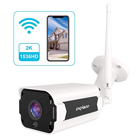 CACAGOO Outdoor Security Camera, 4MP 1536P WIFI IP Camera Wireless Bullet Camera, Motion Detection, NightVision, IP66 Weatherproof, MicroSD Recording, ONVIF Supported-Windows iOS Android Compatibility