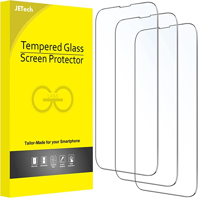 JETech Full Coverage Screen Protector for iPhone 14 6.1-Inch, 9H Tempered Glass Film Case-Friendly, HD Clear, 3-Pack