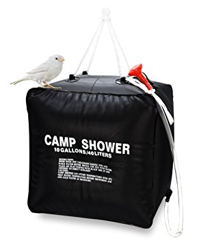 Zoeson 10Gallon/40 Litter Camping Hiking Light Weight Solar Heated Camp Shower Bag with On/ Off Nozzle