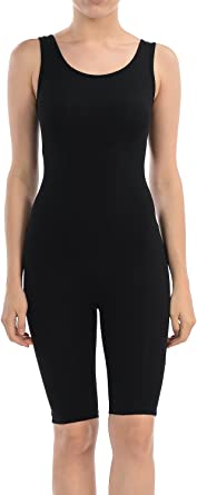 JJJ Women Catsuit Cotton Tank Bermuda Short Yoga Bodysuit Jumpsuit - Made in USA