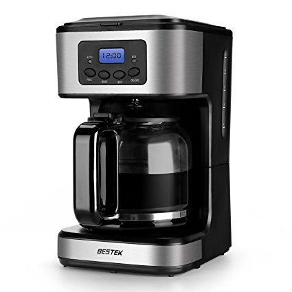 12-Cup Coffee Maker by BESTEK - Digital Programmable, Automatic Drip with Carafe