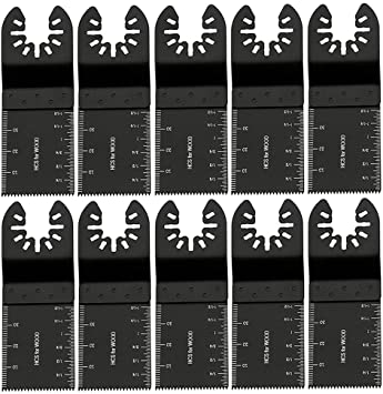 10pcs Oscillating Saw Blades Quick Release Multitool for Metal Wood Plastic Cut Blades Fit Cable Black