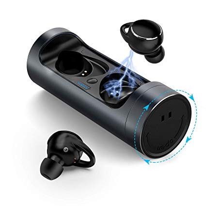 True Wireless Earbuds-ZFKJERS Wireless Bluetooth 5.0 Auto Pairing Headphones HiFi Noise Cancelling IPX7 Waterproof 20H Playtime Sports Earbuds with Charging Case (Dark Grey)