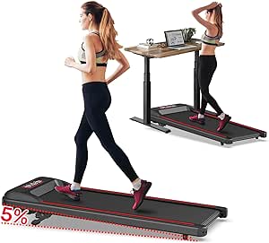 Treadmills with Incline, Under Desk Walking Pad 320lb Capacity, Small Treadmill for Home Office Smart Treadmill Works with ZWIFT KINOMAP Apple Health WELLFIT, AI Voice Control Easy to Move and Store