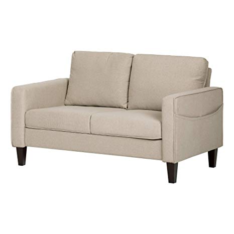 South Shore Loveseat Fabric Sofa, 2-Seat, Oatmeal Beige