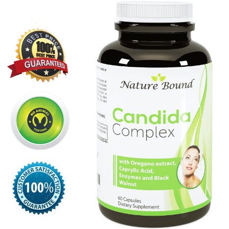 Pure Candida Cleanse   Caprylic Acid & Oregano Extract ● Super Detox - Potent Dosages ● Support Internal Wellness ● Protease and Cellulase Enzymes Supplement - USA Made By Nature Bound