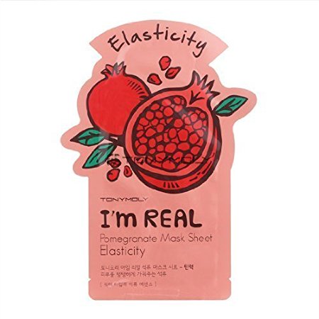 Tonymoly I'm Real Skin Care Facial Mask Sheet Package (Pomegranate - Elasticity 10 Sheets)