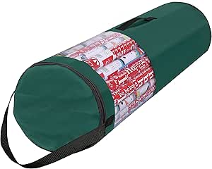 Primode Wrapping Paper Storage Bag | Wrapping Paper Organizer Under Bed for Storing Multiple Rolls of Gift Wrap, 42” Length Container Constructed of Durable 600D Oxford Material (Green)