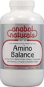 Amino Balance Amino Acid Supplement 500 Gram Complete 23 Freeform Blend with BCAA’s - 9 Essential Amino Acids – L-Glutamine and L-Arginine Formula for Performance and Recovery