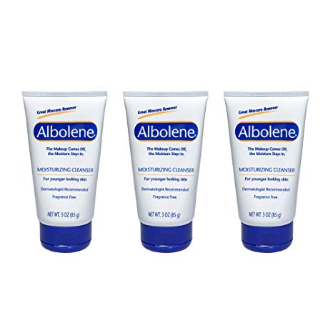 Albolene Moisturizing Cleanser | Removes Makeup While Keeping the Skin Hydrated and Healthy | Preservative and Fragrance Free | 3 Oz. (3-Pack)