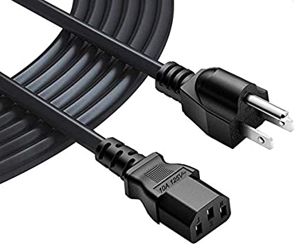 3Prong 6Ft Standard Computer Monitor Power Cord Cable,TV Power Cord,10A 125V Universal Extension Cable (3 Prong 6 Ft)