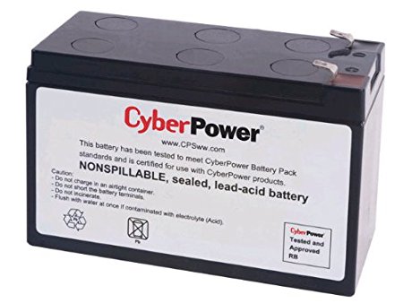 CyberPower RB1270 Replacement Battery Cartridge, Maintenance-Free, User Installable