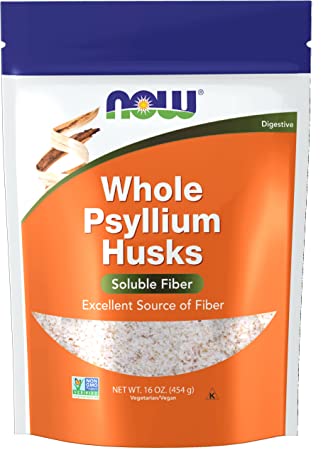 NOW Psyllium Husks Whole, 16-Ounce(Packaging may vary)