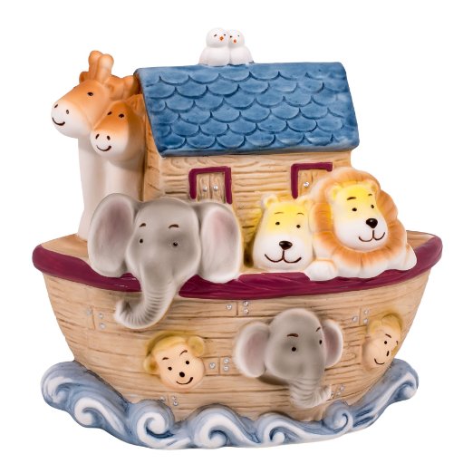 Children's 6.25" H Noah's Ark Animal Filled Porcelian Desk Top Night Light