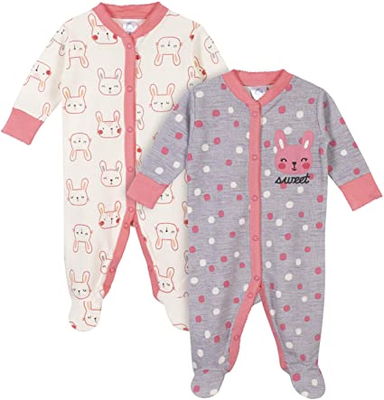 Gerber Baby Girls 2-Pack Thermal Sleep 'N Play