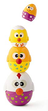 Earlyears Chicken 'n Egg Stackers - 8 Piece Nesting & Stacking Play Set for 6 Months and Up