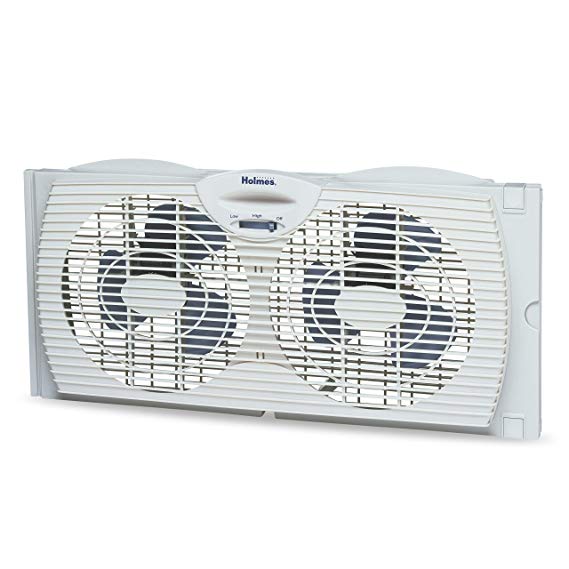 Holmes Window Fan with with Twin 6-Inch Reversible Airflow Blades, White