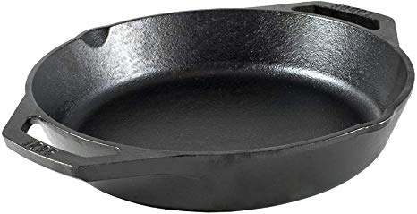 Lodge L8SKL Dual-Handle Cast Iron Pan 10.25", Black