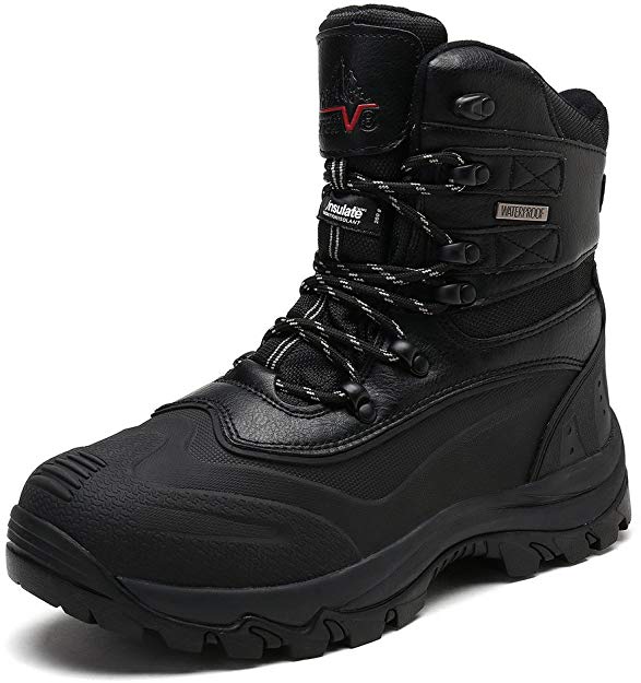 NORTIV 8 Men's Insulated Waterproof Winter Snow Boots