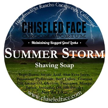 Summer Storm by Chiseled Face - Handmade Luxury Shaving Soap - Rich, Thick Lather - Smooth, Comfortable Shaves - Tallow-Based Soap - Made in the USA