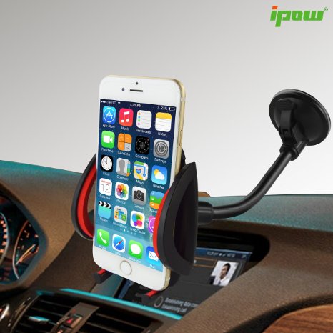 Car MountIpow Universal Long Armneck 360Rotation Windshield Car Mount Cradle Holder System For iPhone 6 6 Plus 6S 6S Plus 5SiPod TouchSamsung Galaxy S6 S6 Edge S5 S4NokiaMotorolaBlackberryHTC