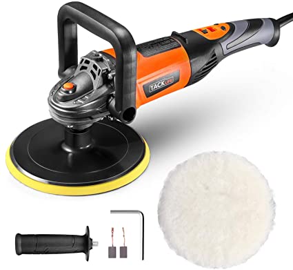 Car Polisher, TACKLIFE 7-inch Buffer Polisher, 6 Variable Speeds from 1500~3500 RPM, D-Handle, Wool disc, Ideal for Car Polishing, Furniture/Wood Polishing, Paint/Rust Removal - PPGJ05A