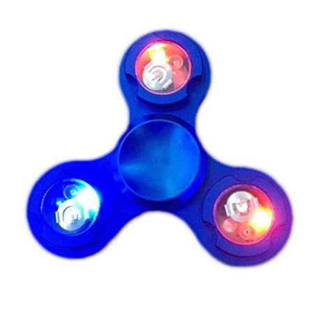 Bohonan LED Glowing Tri Hand Spinner Fidget Toy Stress Reducer EDC Focus Toy for Adults and Kids