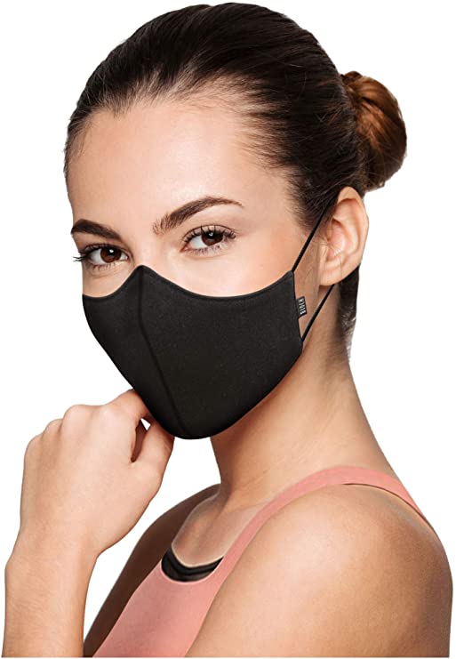 Bloch Soft Stretch Reusable Face Mask (Pack of 3), Black, Adult