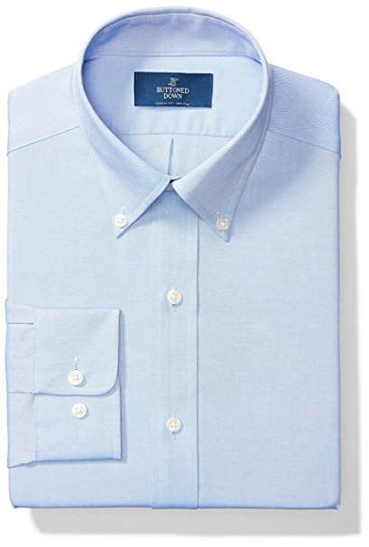 Buttoned Down Men's Classic Fit Button-Collar Solid Non-Iron Dress Shirt