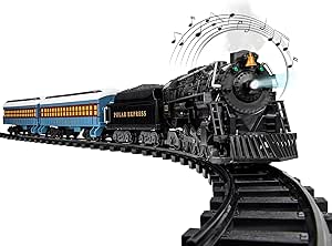 Lionel Battery-Operated The Polar Express Toy Train Set with Bluetooth, Locomotive, Train Cars, & Track with Authentic Train Sounds, Lights, & Water Vapor Smoke Effects for Kids 4