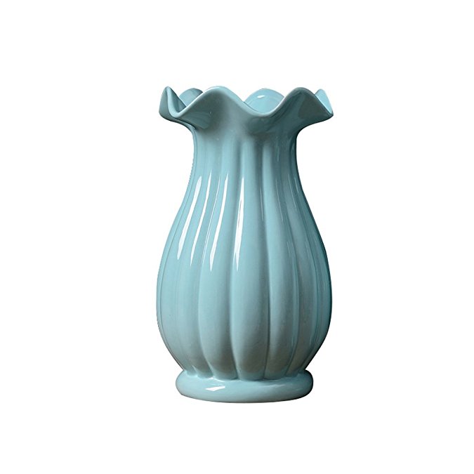 Jomop Porcelain Flower Vase (10.2in, Light Blue)